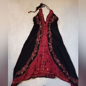 Advance Apparels Black and Red Backless Dress